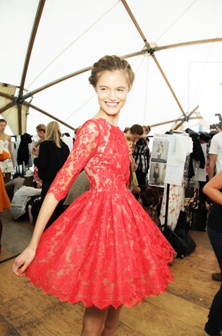 Erdem Margot Red Lace inspired formal dress - Sew Tessuti Blog