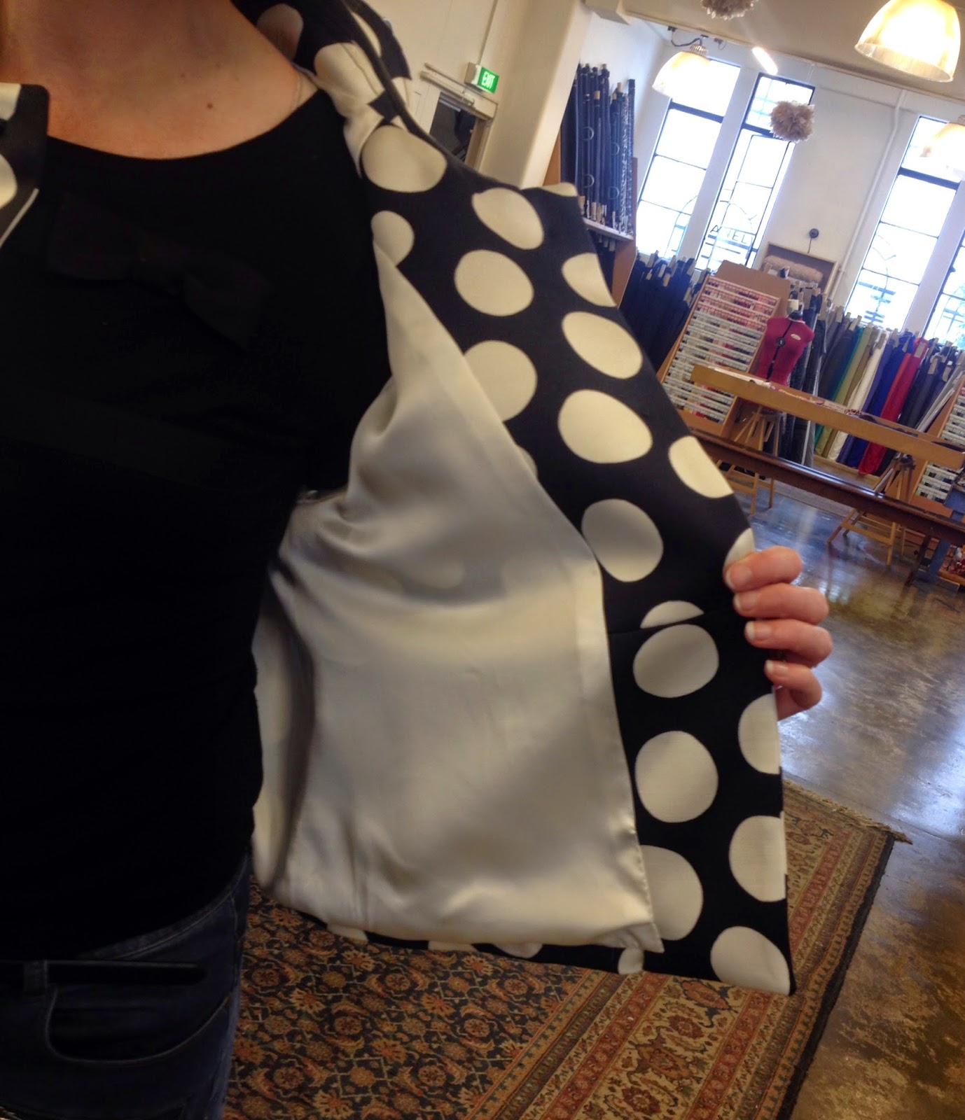 Anne Klein Vogue V1098 Jacket in spots and stripes - Sew Tessuti Blog